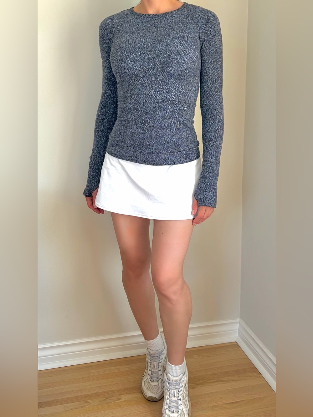 Lululemon Long Sleeve Run Knit Top Heathered Navy